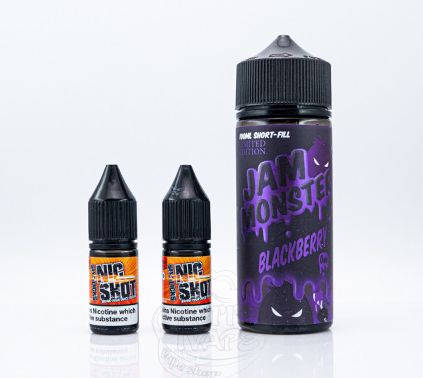 Жидкость Jam Monster Organic Shortfill Blackberry 110ml 1.5mg на органическом никотине со вкусом ежевичного джема