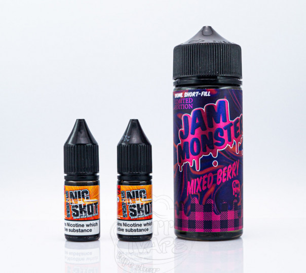 Рідина Jam Monster Organic Shortfill Mixed Berry 110ml 1.5mg на органічному нікотині зі смаком ягідного джему