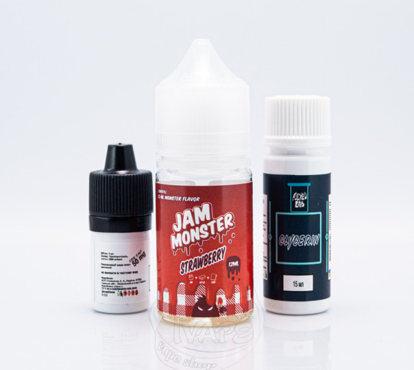 Жидкость Jam Monster Salt Strawberry 30ml 50mg со вкусом клубничного джема (набор компонентов)