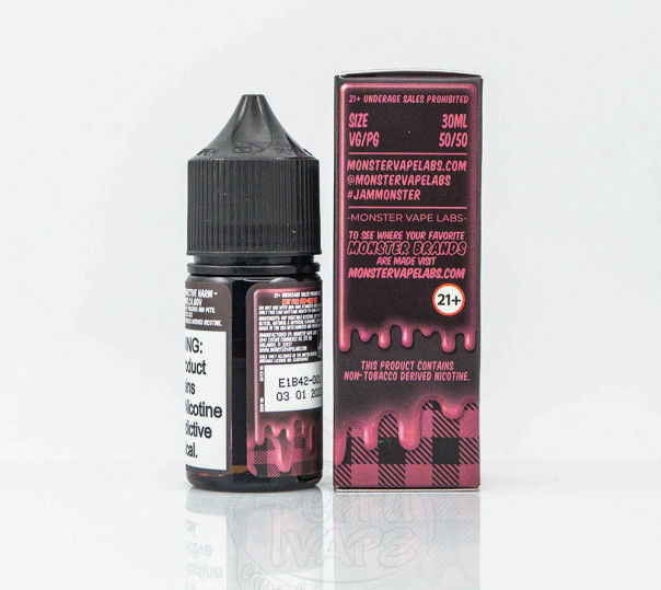 Жидкость Jam Monster Salt Raspberry 30ml 24mg на солевом никотине со вкусом малинового джема