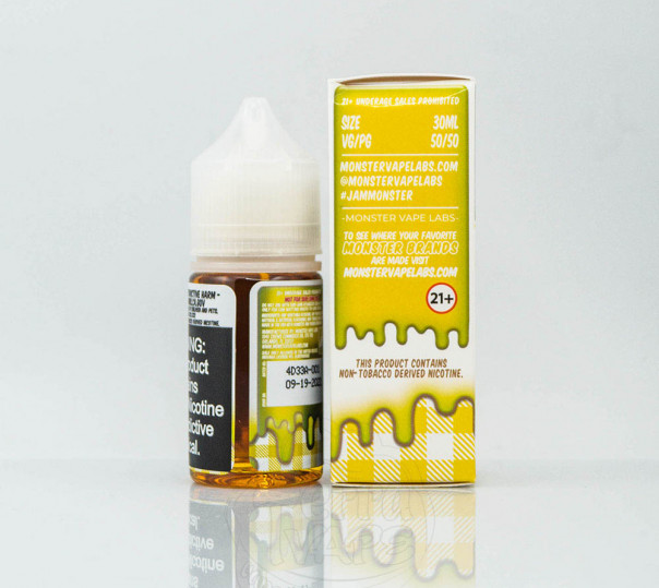 Рідина PB&Jam Monster Salt PB&Banana 30ml 24mg на сольовому нікотині зі смаком бананового джему з арахісовим маслом