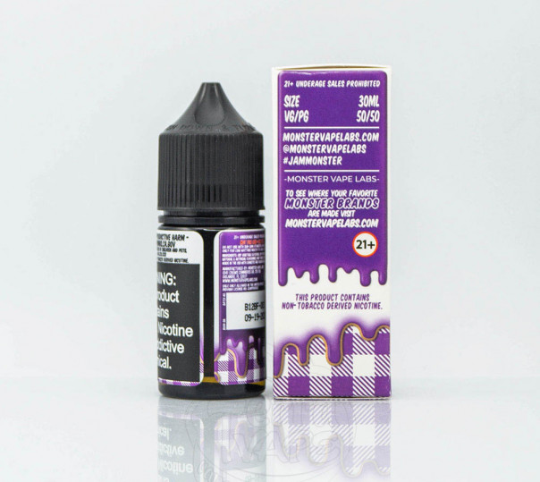 Жидкость PB&Jam Monster Salt PB&Grape 30ml 24mg на солевом никотине со вкусом виноградного джема с арахисовым маслом