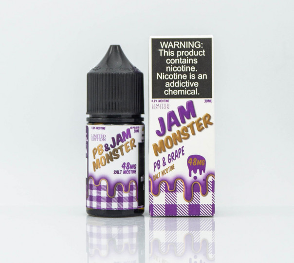 Жидкость PB&Jam Monster Salt PB&Grape 30ml 24mg на солевом никотине со вкусом виноградного джема с арахисовым маслом