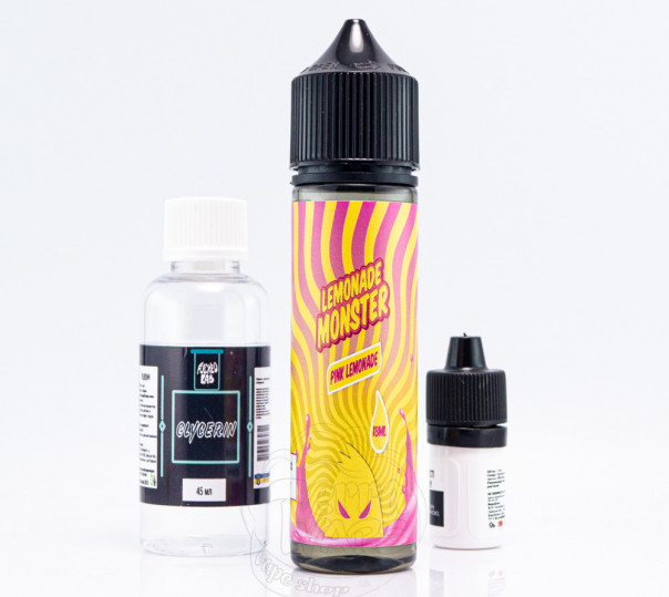 Рідина Lemonade Monster Organic Pink Lemonade 60ml 0mg зі смаком рожевого лимонаду (набір компонентів)