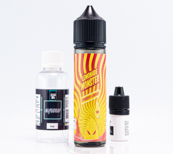 Рідина Lemonade Monster Organic Strawberry Lemonade 60ml 6mg зі смаком полуничного лимонаду (набір компонентів)