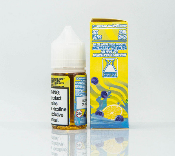 Жидкость Lemonade Monster Salt Blueberry Lemonade 30ml 24mg на солевом никотине со вкусом черничного лимонада