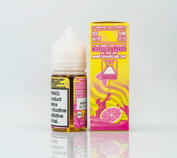 Рідина Lemonade Monster Salt Pink Lemonade 30ml 24mg на сольовому нікотині зі смаком рожевого лимонаду