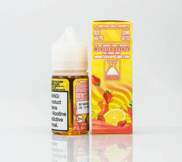 Рідина Lemonade Monster Salt Strawberry Lemonade 30ml 24mg на сольовому нікотині зі смаком полуничного лимонаду