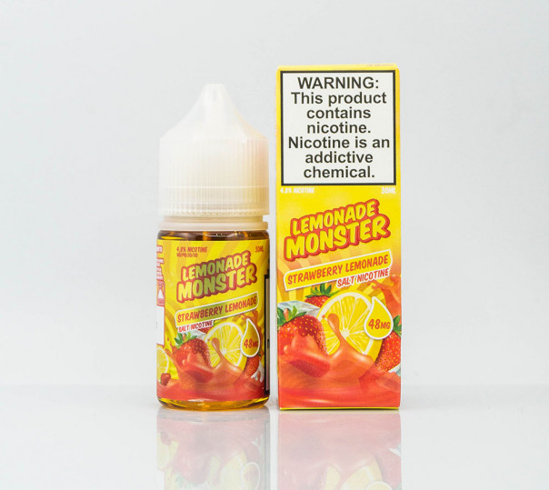 Рідина Lemonade Monster Salt Strawberry Lemonade 30ml 24mg на сольовому нікотині зі смаком полуничного лимонаду