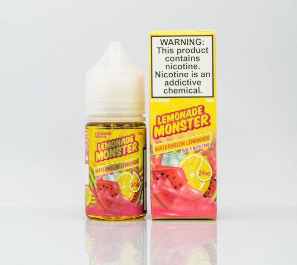 Рідина Lemonade Monster Salt Watermelon Lemonade 30ml 24mg на сольовому нікотині зі смаком кавунового лимонаду