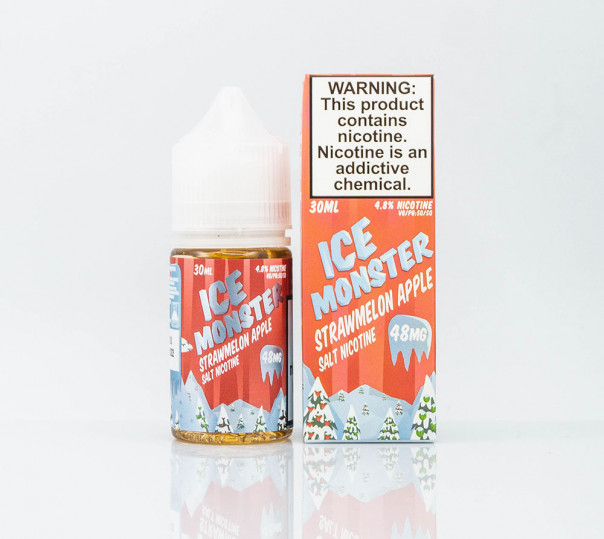 Жидкость Ice Monster Salt Strawmelon Apple 30ml 24mg на солевом никотине со вкусом клубники, арбуза и яблока с холодком