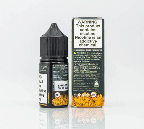 Жидкость Tobacco Monster Salt Menthol 30ml 24mg на солевом никотине со вкусом табачки с ментолом