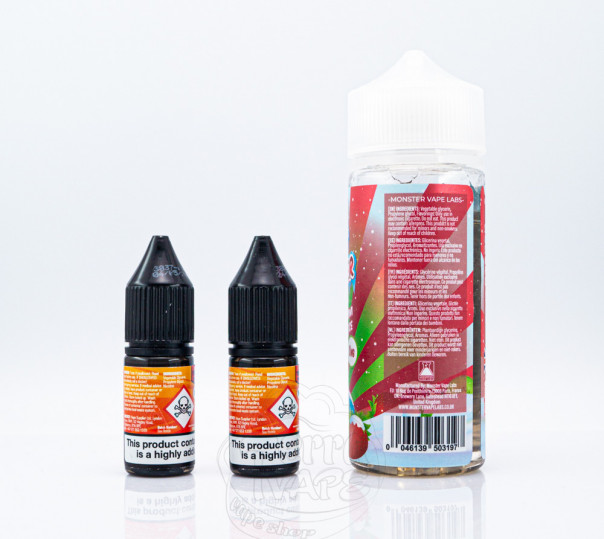 Жидкость Frozen Fruit Monster Organic Shortfill Strawberry Kiwi Pomegranate Ice 120ml 3mg на органическом никотине со вкусом киви, граната и клубники