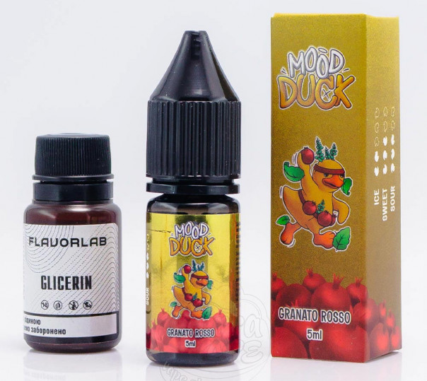 Рідина MoodDuck Salt Granato Rosso 10ml 50mg зі смаком гранату з холодком (набір компонентів)