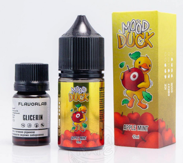 Рідина MoodDuck Salt Apple Mint 30ml 50mg зі смаком яблука з ментолом (набір компонентів)