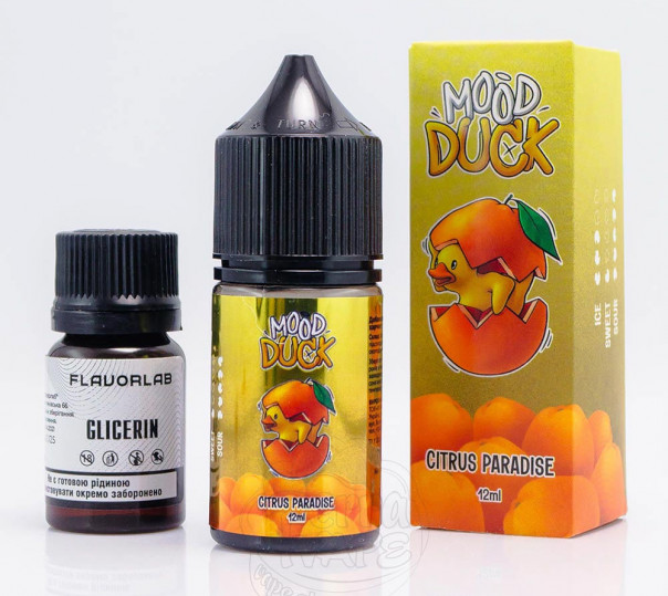 Жидкость MoodDuck Salt Citrus Paradise 30ml 50mg со вкусом цитрусовых фруктов (набор компонентов)