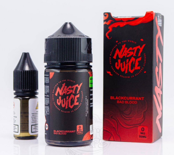 Рідина Nasty Organic Shortfill Blackcurrant Bad Blood 60ml 3mg зі смаком чорної смородини та м'яти