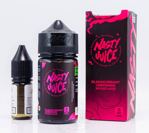 Рідина Nasty Organic Shortfill Blackcurrant Lemonade Wicked Haze 60ml 3mg зі смаком лимонаду із чорної смородини