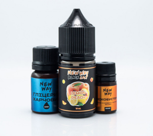 Рідина New Way Black Salt Lemon Peach 30ml 50mg зі смаком лимону та персику (набір компонентів)