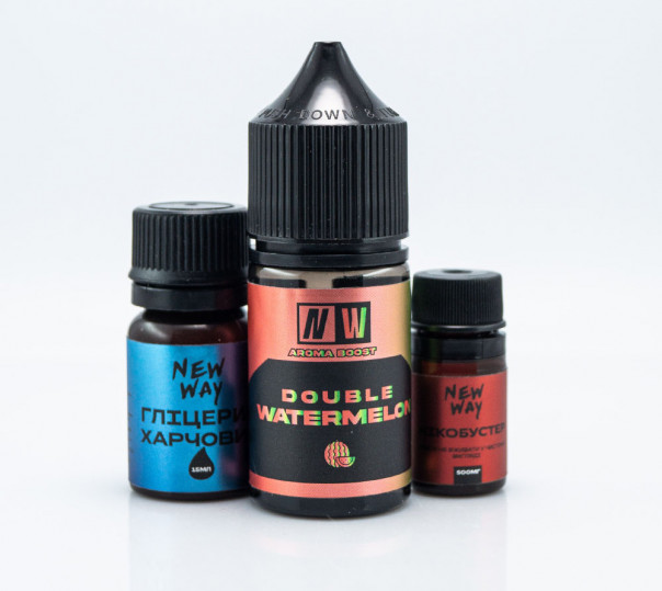 Жидкость New Way Salt Double Watermelon 30ml 65mg со вкусом арбуза (набор компонентов)