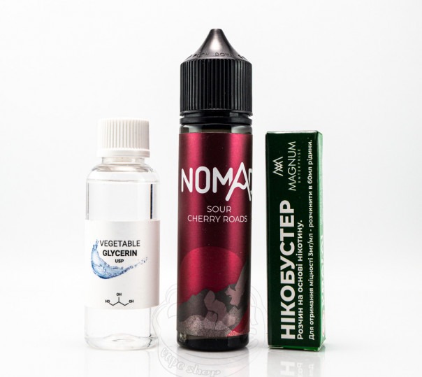 Жидкость Nomad Organic Sour Cherry Roads 60ml 6mg (набор компонентов)