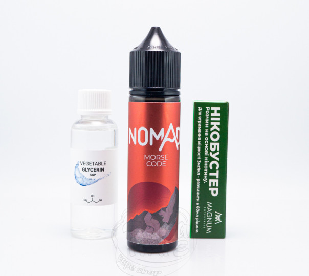 Рідина Nomad Organic Morse Code 60ml 0mg зі смаком ягід та евкаліпта (набір компонентів)