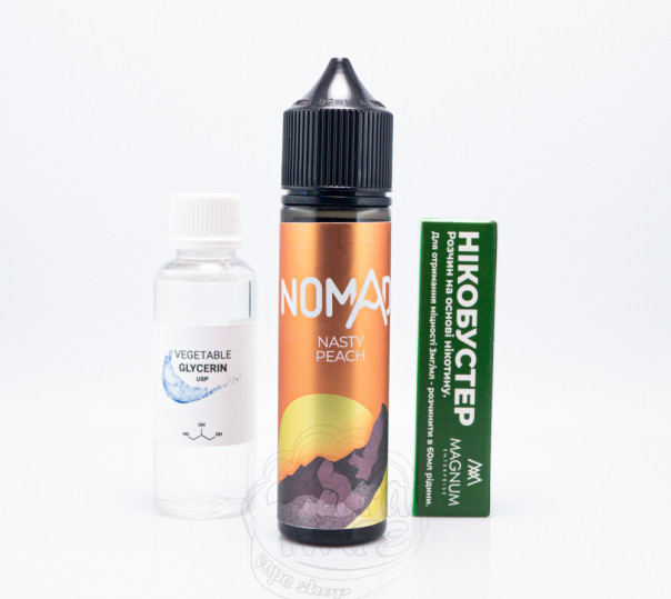 Рідина Nomad Organic Nasty Peach 60ml 6mg зі смаком персикового чаю (набір компонентів)