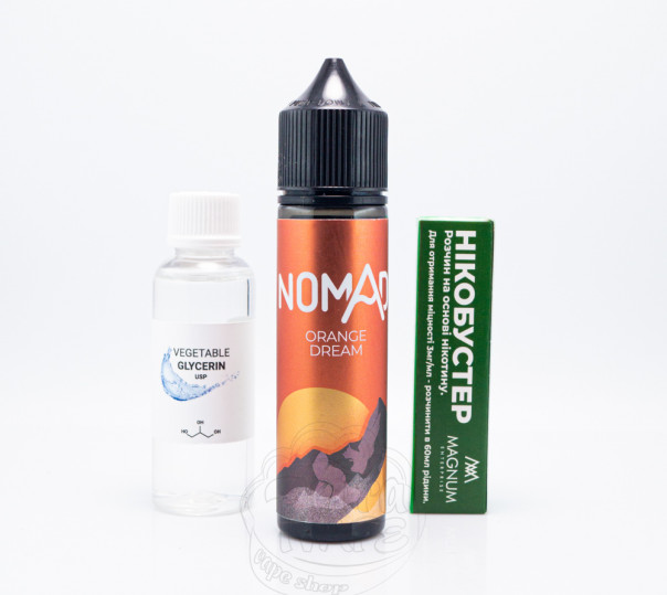 Рідина Nomad Organic Orange Dream 60ml 6mg зі смаком апельсинового морозива (набір компонентів)