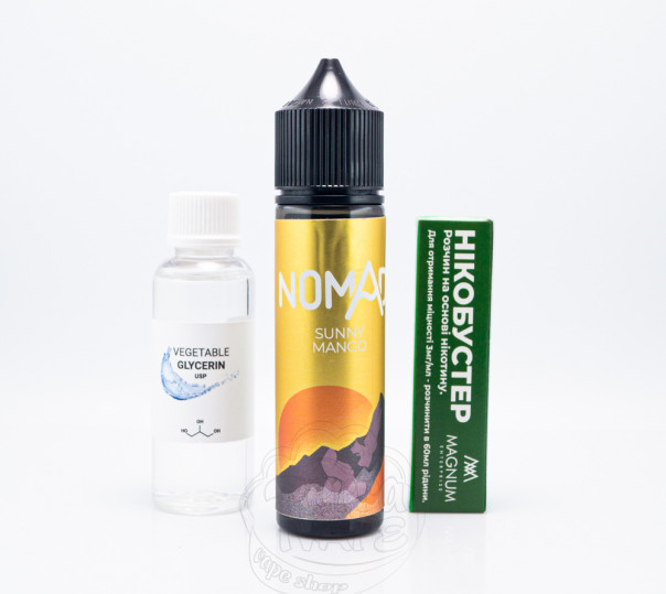 Рідина Nomad Organic Sunny Mango 60ml 0mg зі смаком манго (набір компонентів)