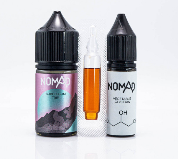 Жидкость Nomad Salt Bubblegum Trip 30ml 0mg со вкусом жвачки с клубникой и киви (набор компонентов)