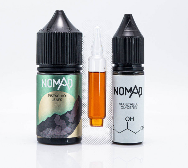 Жидкость Nomad Salt Pistachio Leafs 30ml 0mg со вкусом табачки с фисташкой (набор компонентов)