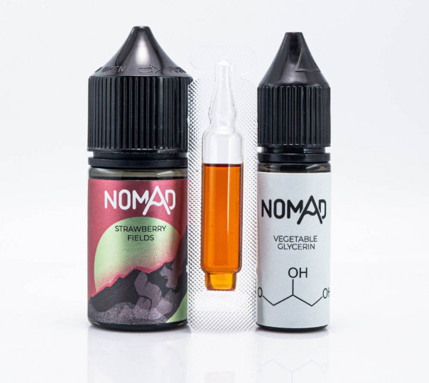 Рідина Nomad Salt Strawberry Fields 30ml 25mg зі смаком суниці (набір компонентів)