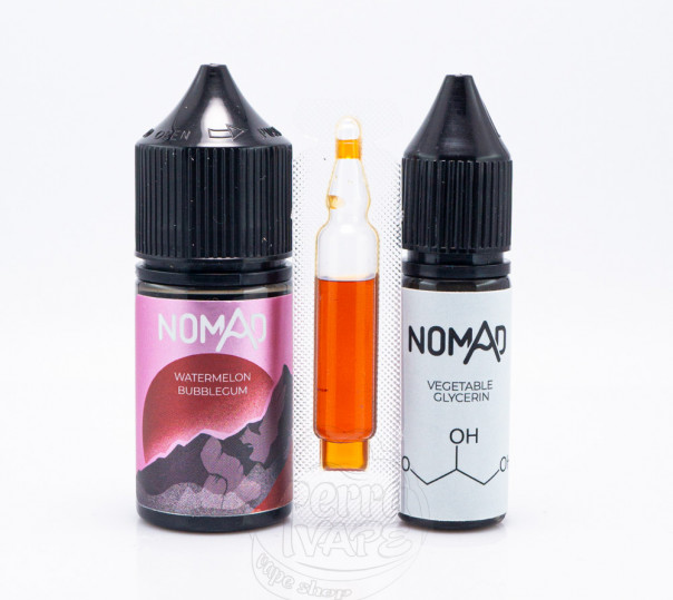 Рідина Nomad Salt Watermelon Bubblegum 30ml 0mg зі смаком кавунової жуйки (набір компонентів)