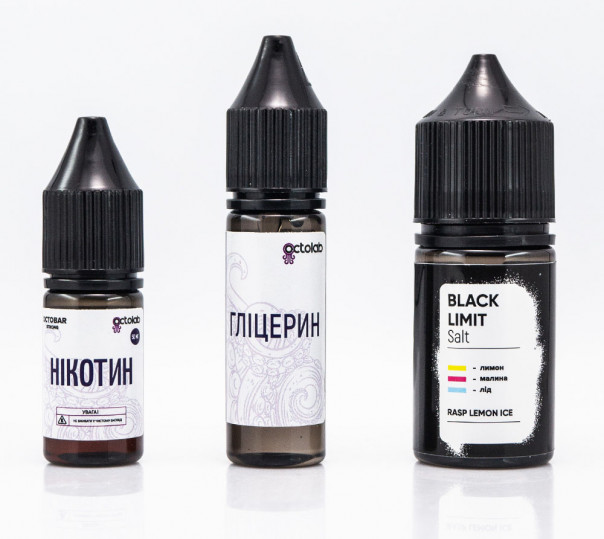 Рідина Black Limit Salt Rasp Lemon Ice 30ml 50mg зі смаком лимона і малини з холодком (набір компонентів)