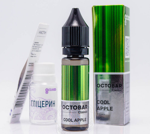 Жидкость Octobar Classic Cool Apple Salt 15ml 50mg со вкусом яблока со льдом (набор компонентов)