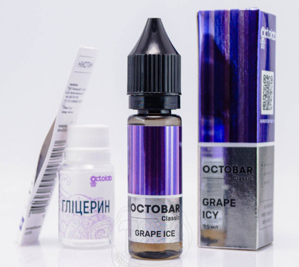 Жидкость Octobar Classic Grape Ice Salt 15ml 50mg со вкусом винограда со льдом (набор компонентов)