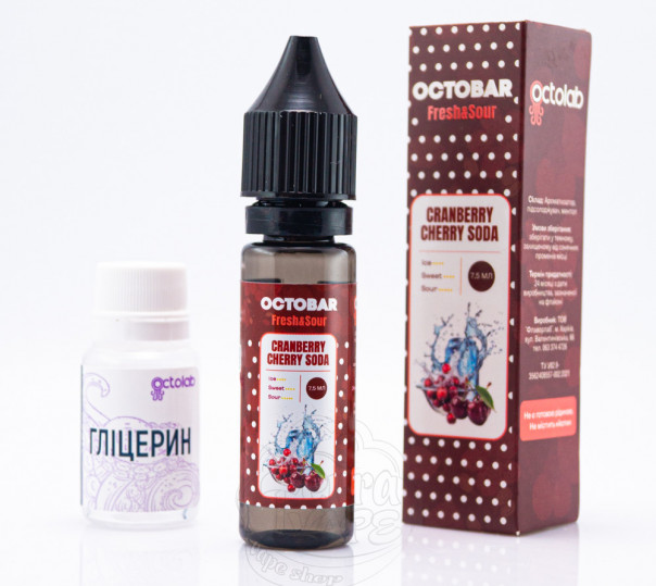 Рідина Octobar Fresh&Sour Salt Cranberry Cherry Soda 15ml 50mg (набір компонентів)
