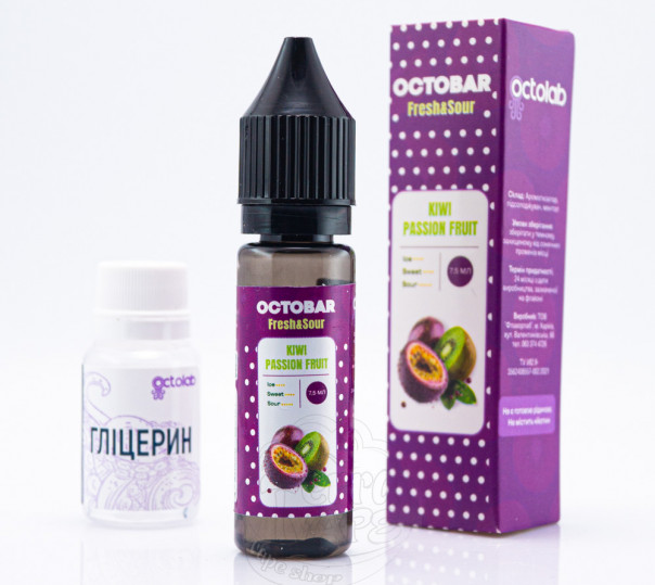 Рідина Octobar Fresh&Sour Salt Kiwi Passion Fruit 15ml 50mg (набір компонентів)