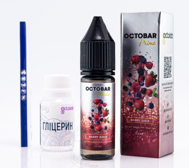 Жидкость Octobar Prime Salt Berry Juice 15ml 50mg со вкусом ягодного сока (набор компонентов)