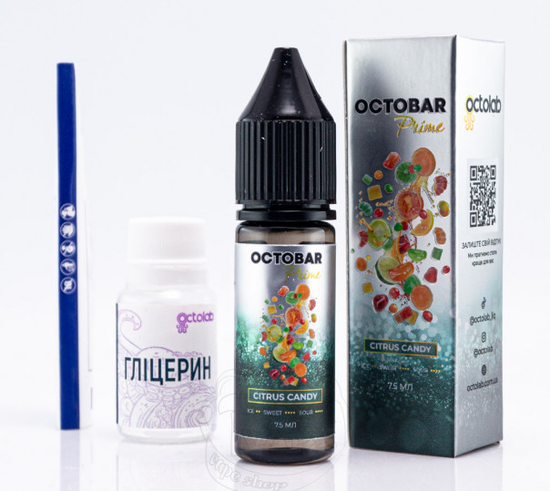 Жидкость Octobar Prime Salt Citrus Candy 15ml 50mg со вкусом цитрусовых леденцов (набор компонентов)