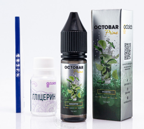 Жидкость Octobar Prime Salt Mojito 15ml 50mg со вкусом мохито (набор компонентов)