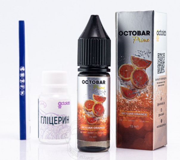 Жидкость Octobar Prime Salt Sicilian Orange 15ml 50mg со вкусом сицилийского апельсина (набор компонентов)
