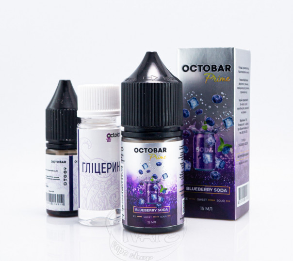 Рідина Octobar Prime Salt Blueberry Soda 30ml 50mg зі смаком чорничної содової (набір компонентів)