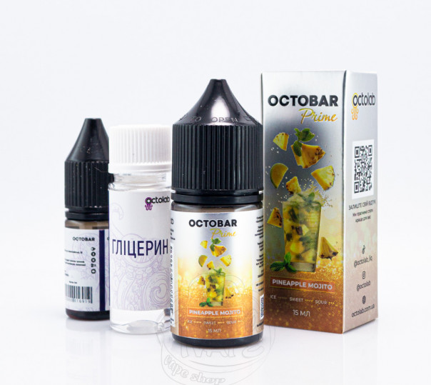 Рідина Octobar Prime Salt Pineapple Mojito 30ml 50mg зі смаком мохіто з ананасом (набір компонентів)