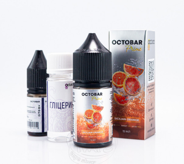 Рідина Octobar Prime Salt Sicilian Orange 30ml 50mg зі смаком сицилійського апельсину (набір компонентів)