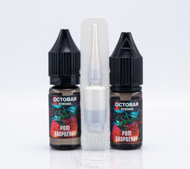 Рідина Octobar Strong Salt Pom Pom Raspberry 10ml 50mg зі смаком граната і малини (набір компонентів)