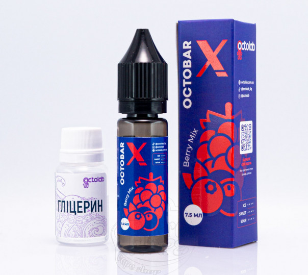 Рідина Octobar X Salt Berry Mix 15ml 50mg зі смаком ягід з льодом (набір компонентів)