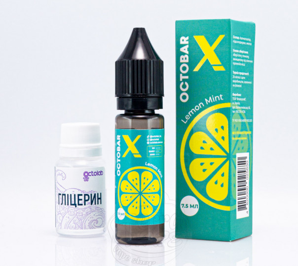 Рідина Octobar X Salt Lemon Mint 15ml 50mg зі смаком лимону з м'ятою (набір компонентів)