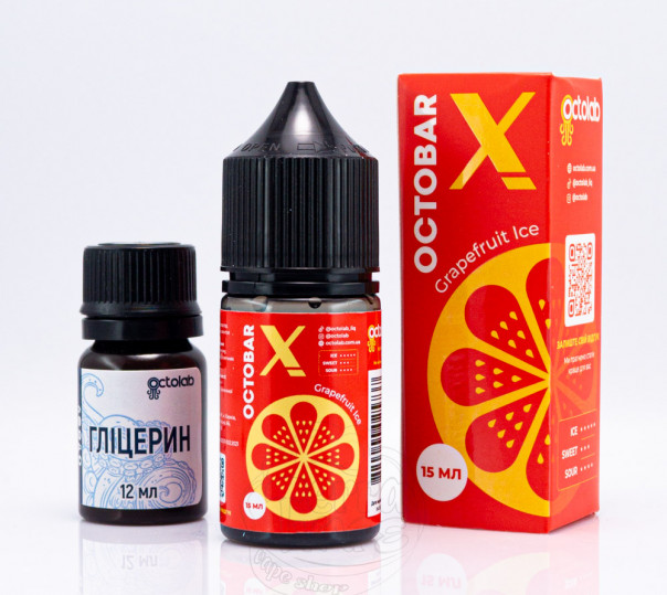 Рідина Octobar X Salt Grapefruit Ice 30ml 50mg зі смаком грейпфруту з холодком (набір компонентів)