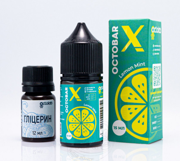 Рідина Octobar X Salt Lemon Mint 30ml 50mg зі смаком лимону з м'ятою (набір компонентів)